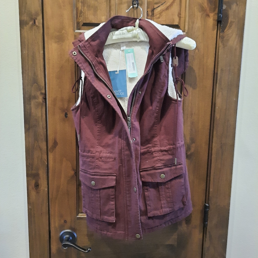 Market & Spruce Jahana Shearling Lined Cargo Vest